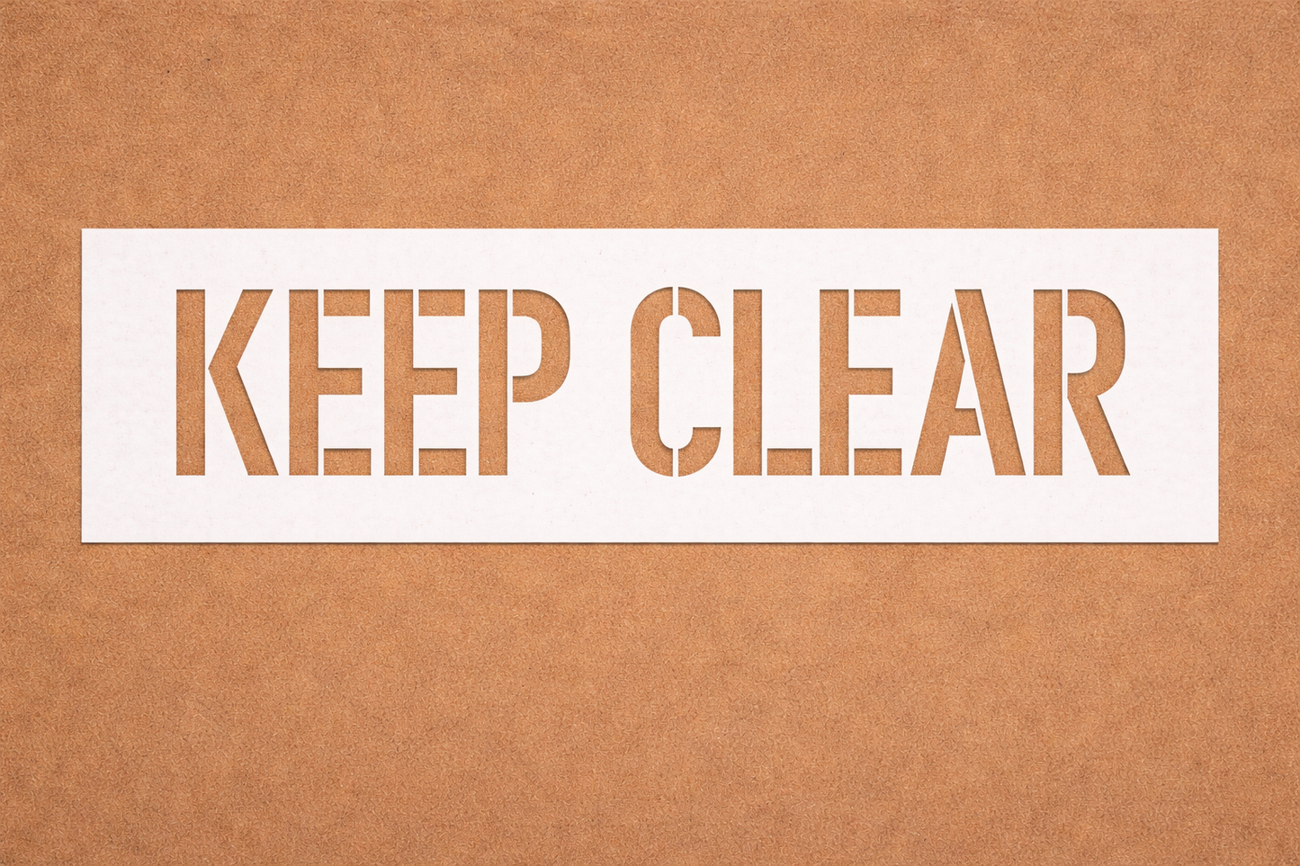 Keep Clear Stencil – 10 Mil Mylar Pavement Stencil (12" × 36" Sheet, 7" Letters)