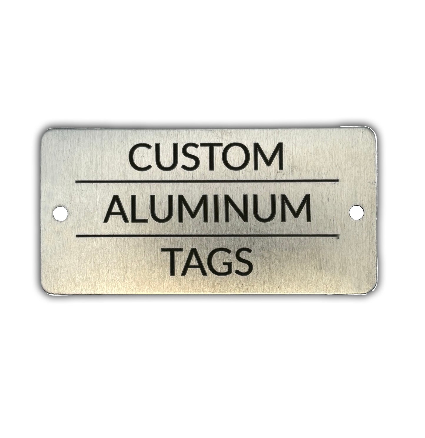 Custom Text Aluminum Tag 3"x1.5", Made in the USA