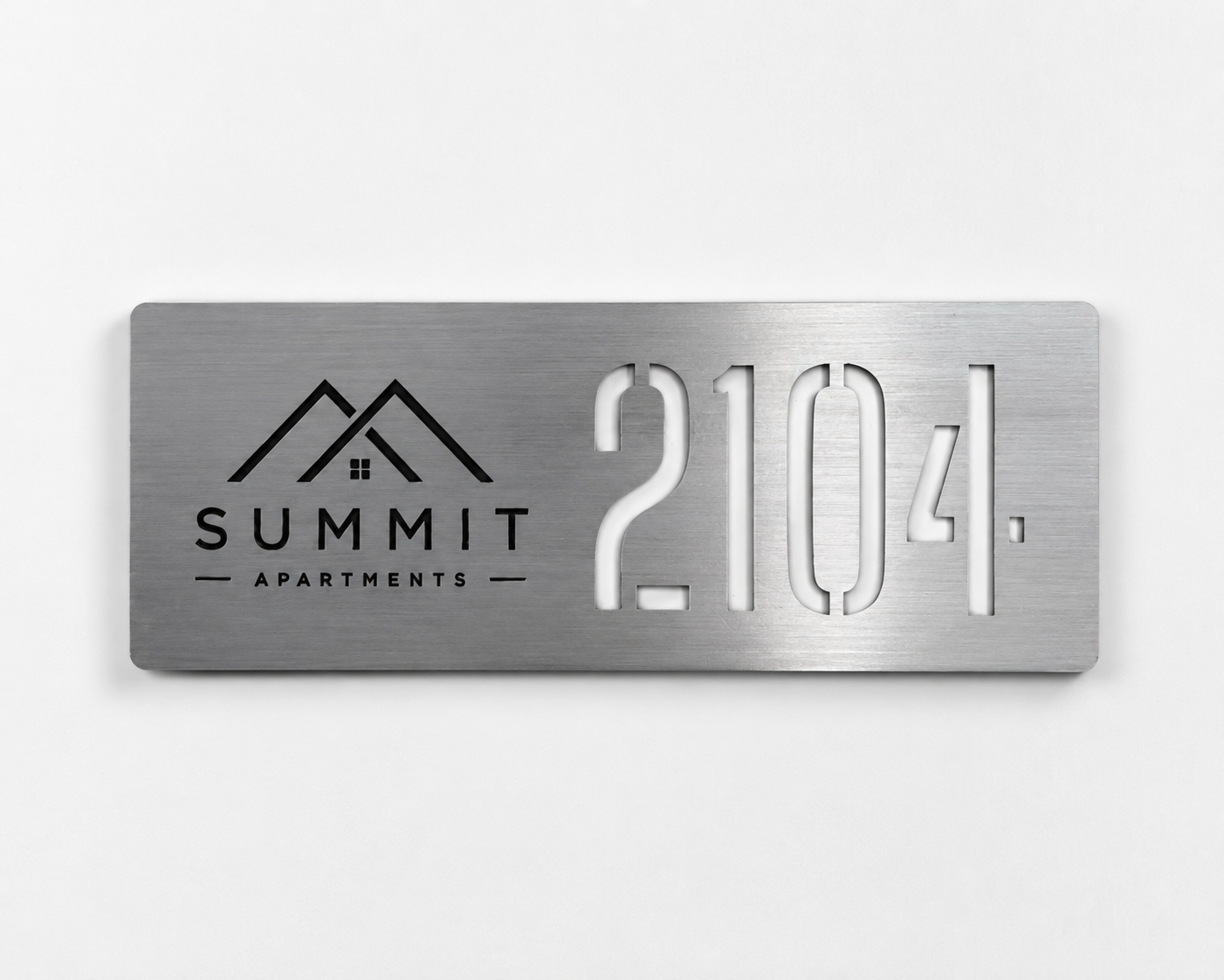 Precision Cut Series Stainless Steel Room Number Plate