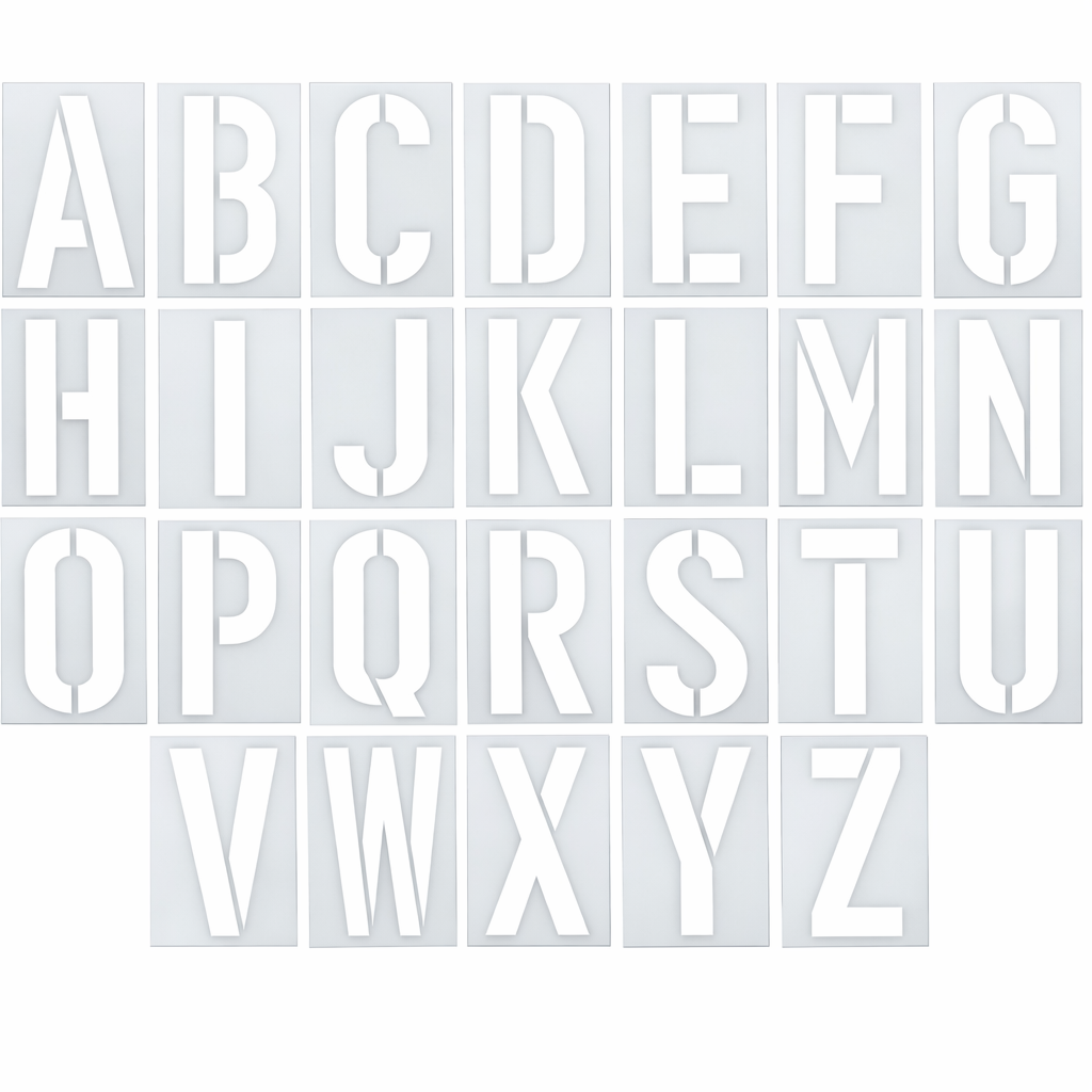 Large Alphabet Stencil Set A–Z – Reusable 10mil Mylar Stencils