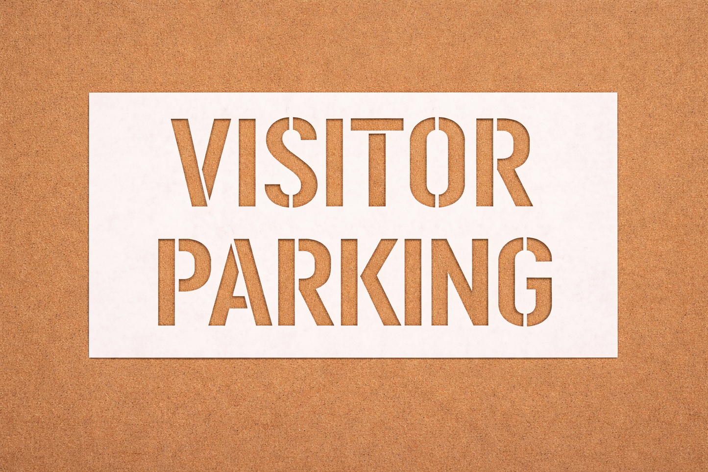 Visitor Parking Stencil – 10 Mil Mylar Parking Lot Stencil (24" × 36" Sheet, 8" Letters)