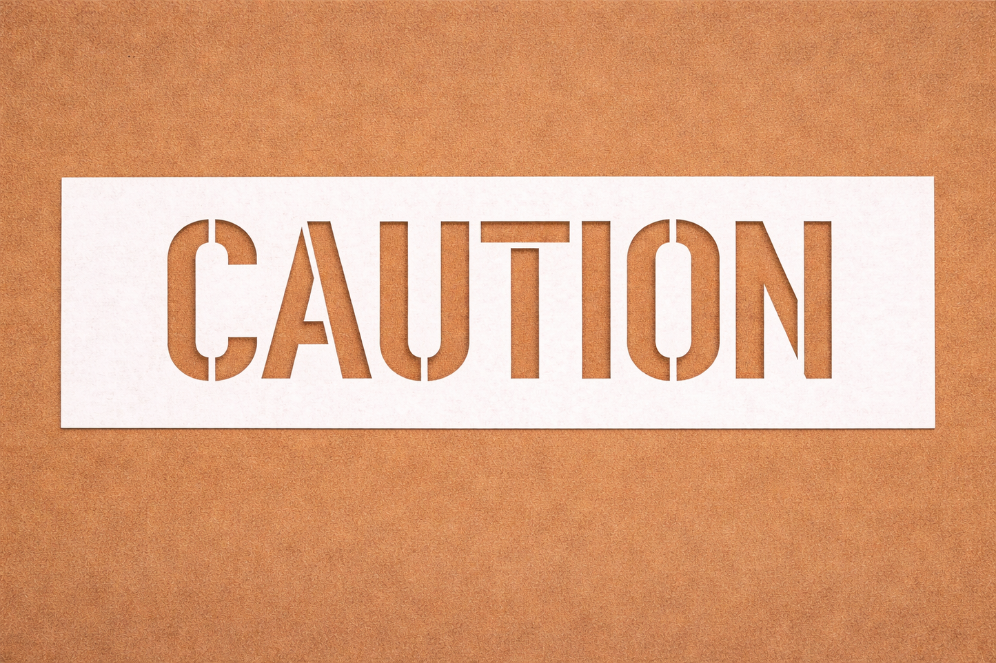 Caution Stencil – 10 Mil Mylar Safety Stencil (12" × 36" Sheet, 8" Letters)