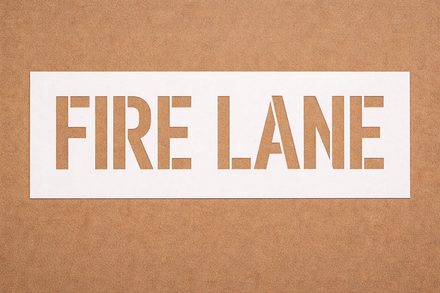 Fire Lane Stencil – 10 Mil Mylar Parking Lot Stencil (12" × 36" Sheet, 8" × 32" Text)