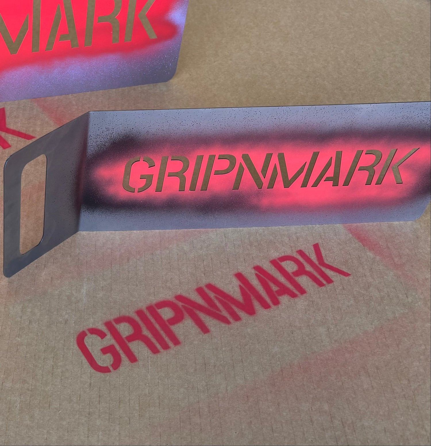 Two Steel GRIPNMARK stencils