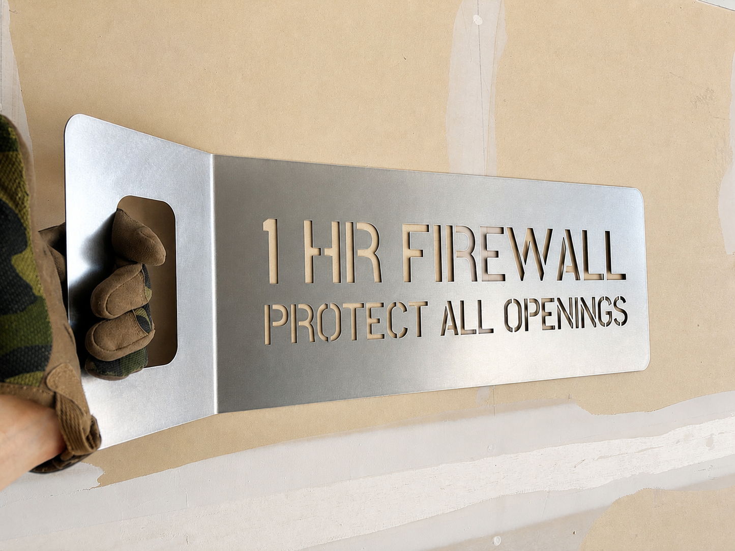GRIPNMARK™ Custom Text Steel Stencil – Single Handle