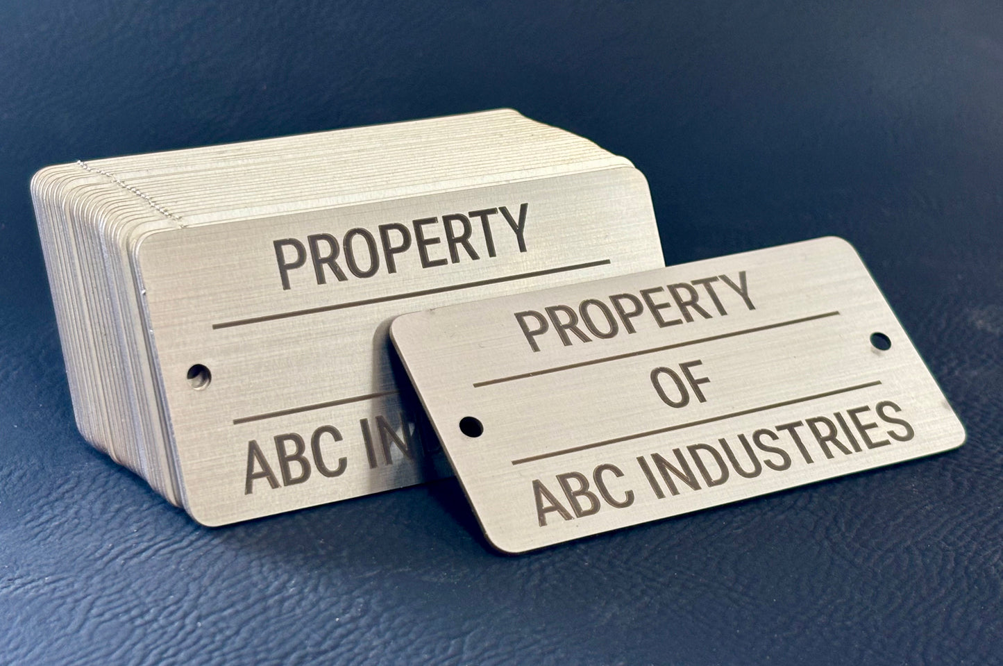 Bulk Custom Metal Tags - Matching Engraved Identification Tags (3" x 1.5")