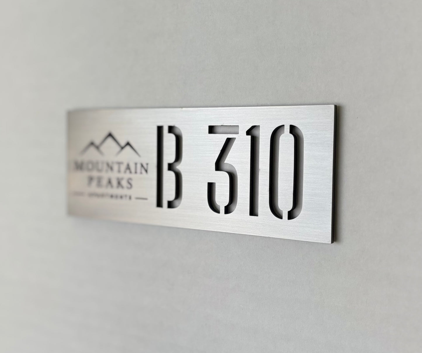 Premium Stainless Steel Room Number Plate with Logo