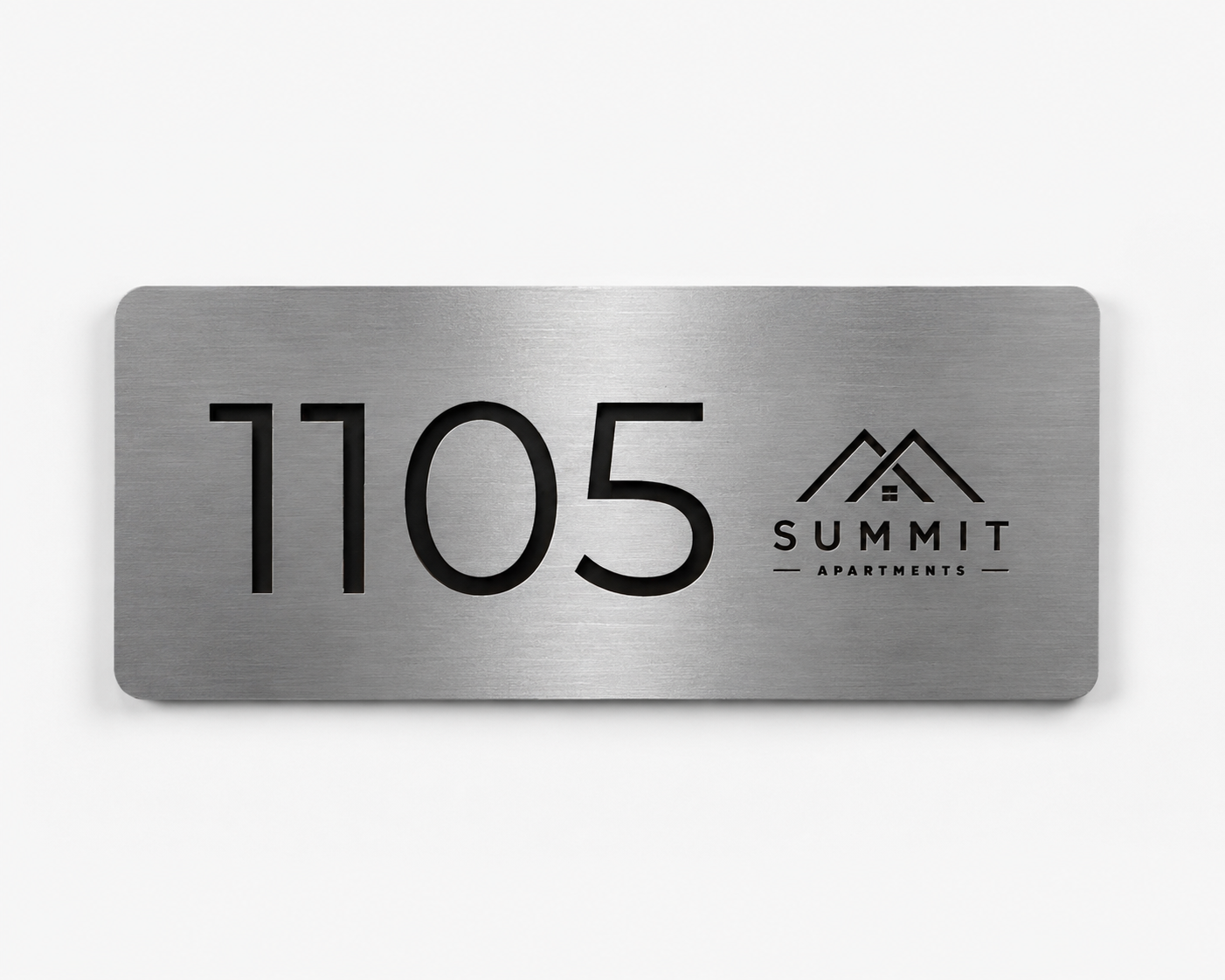 Standard Engraved Series Stainless Steel Room Number Plate