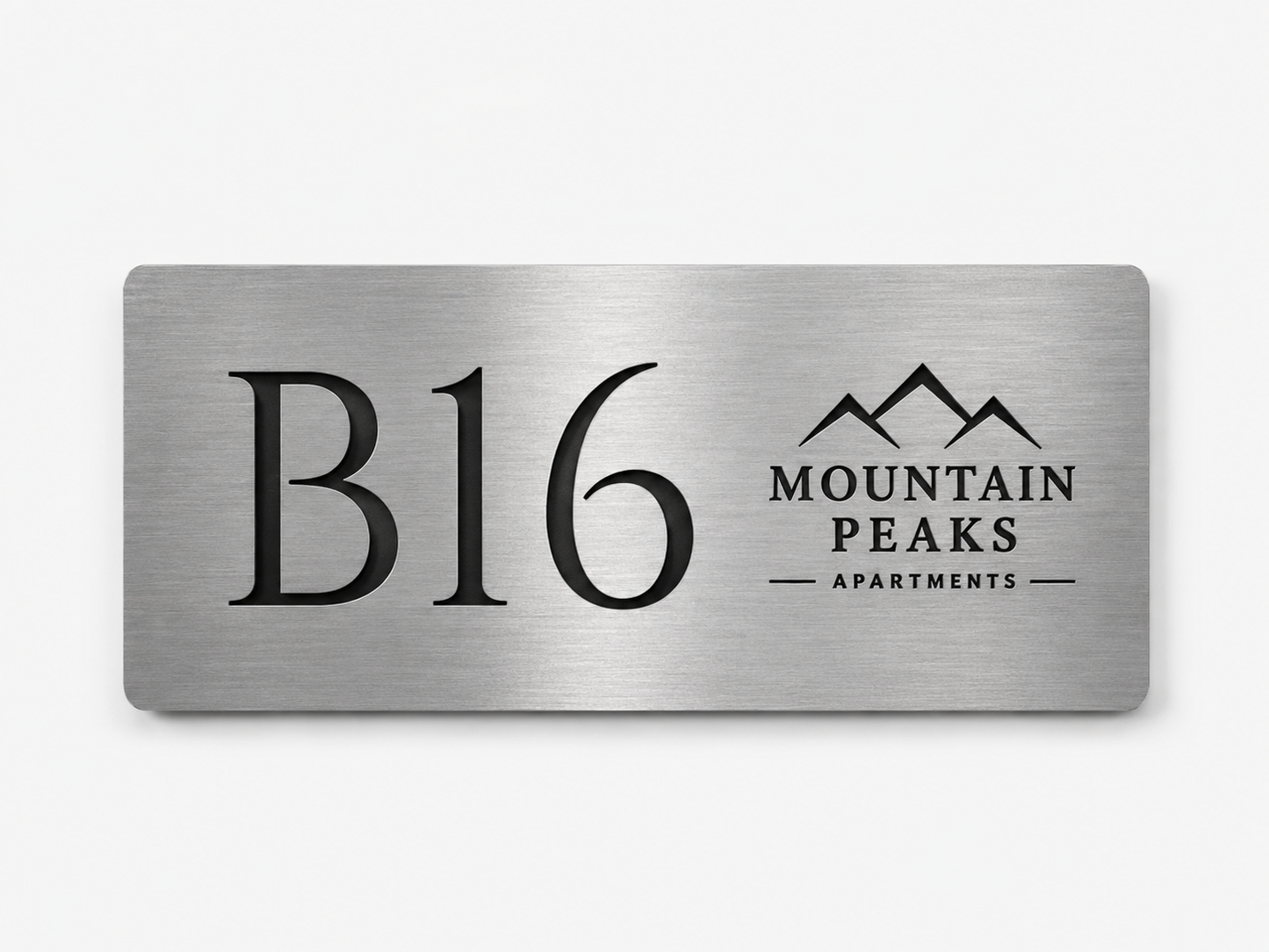 Standard Engraved Series Stainless Steel Room Number Plate