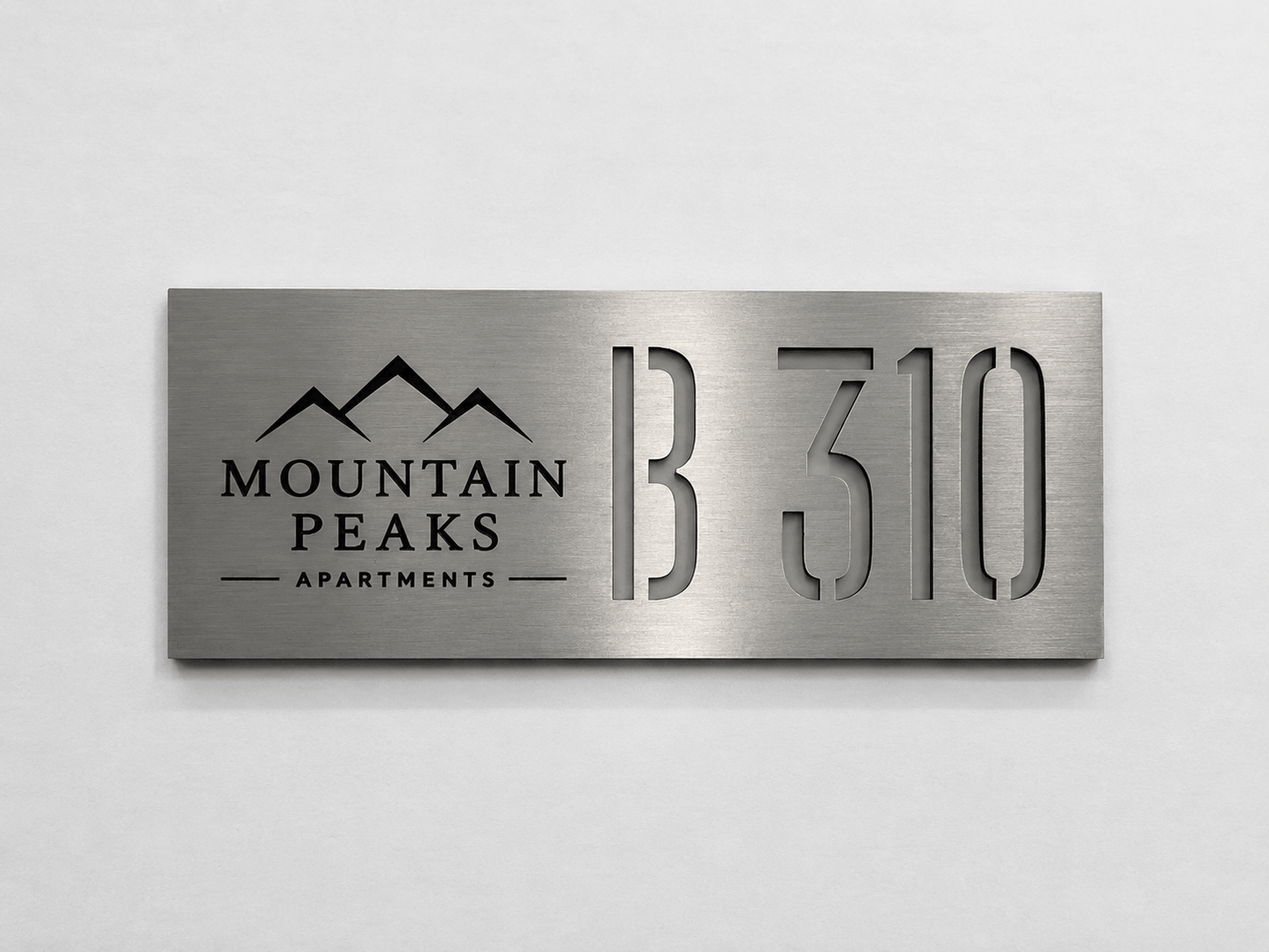 Premium Stainless Steel Room Number Plate with Logo