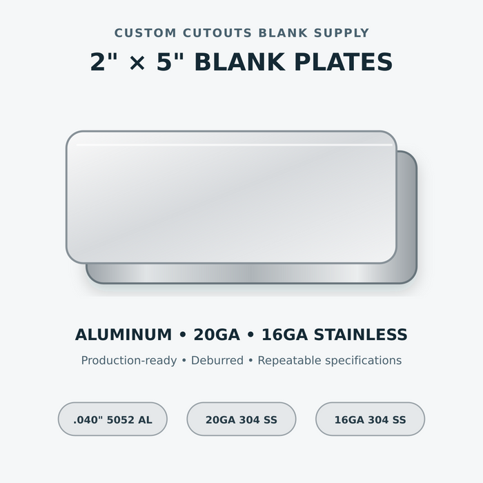 Blank metal tags and plates ready for customer engraving