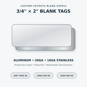 Blank Metal Tags – 3/4" × 2"