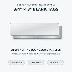 Blank Metal Tags – 3/4" × 3"