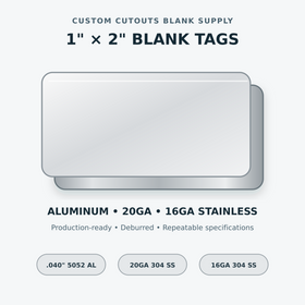 Blank Metal Tags – 1" × 2"