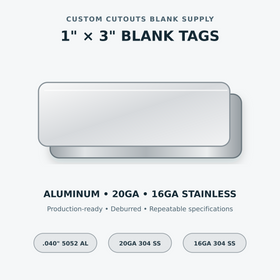 Blank Metal Tags – 1" × 3"