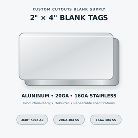 Blank Metal Tags – 2" × 4"