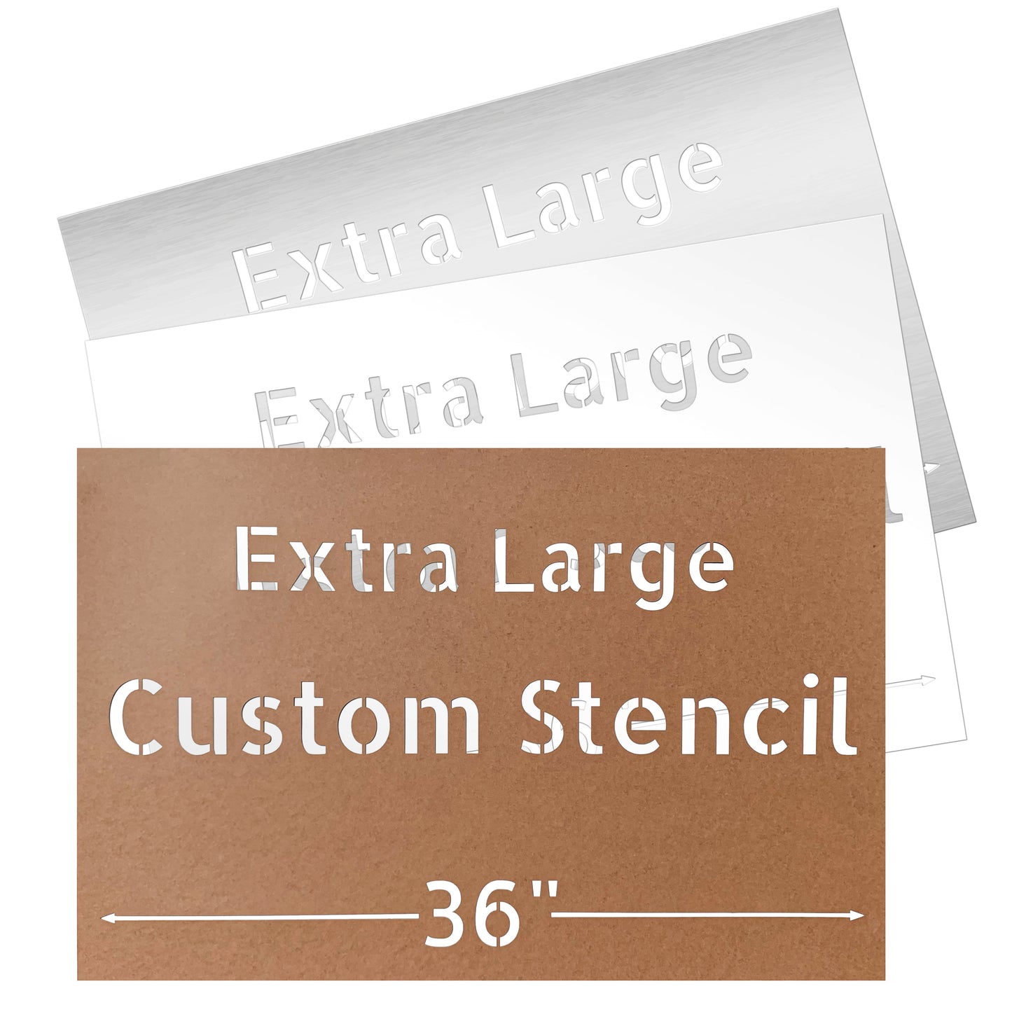 24"x36" Custom Text Stencil Oilboard, Mylar, and Stainless Steel Options