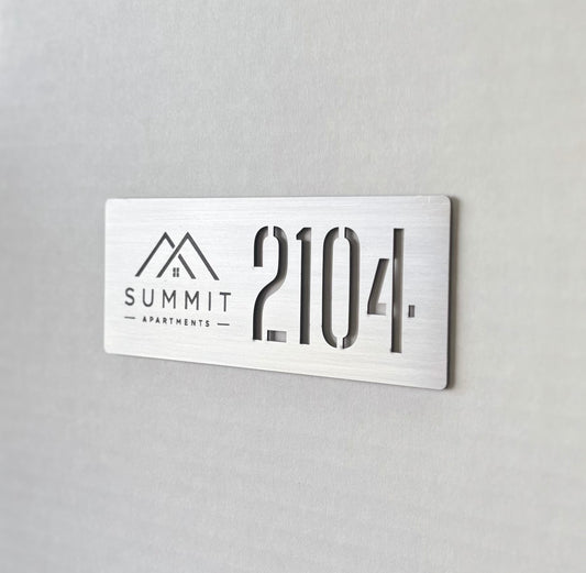 Precision Cut Series Stainless Steel Room Number Plate