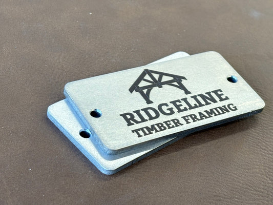 1.5" x 3" premium stainless nameplate – example engraving