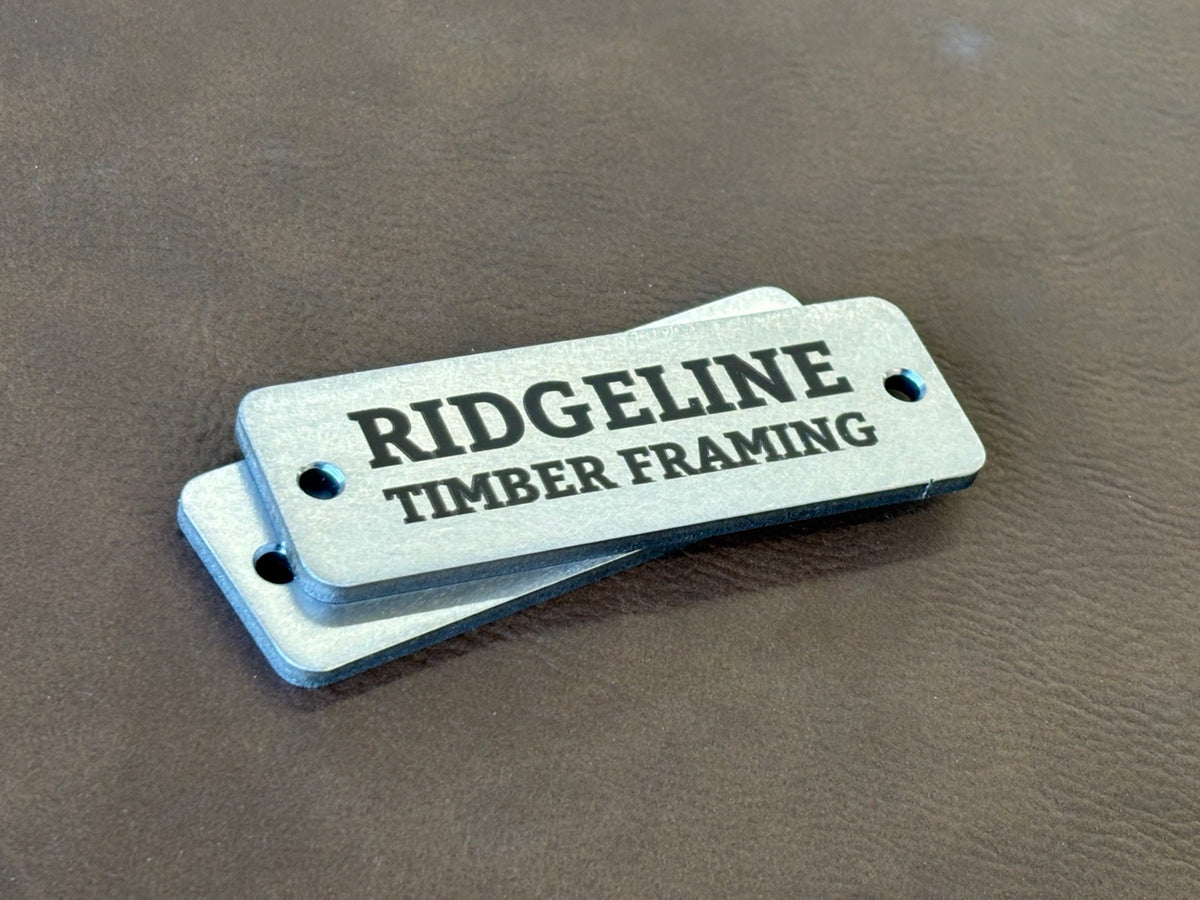 1" x 3" premium stainless nameplate – example engraving