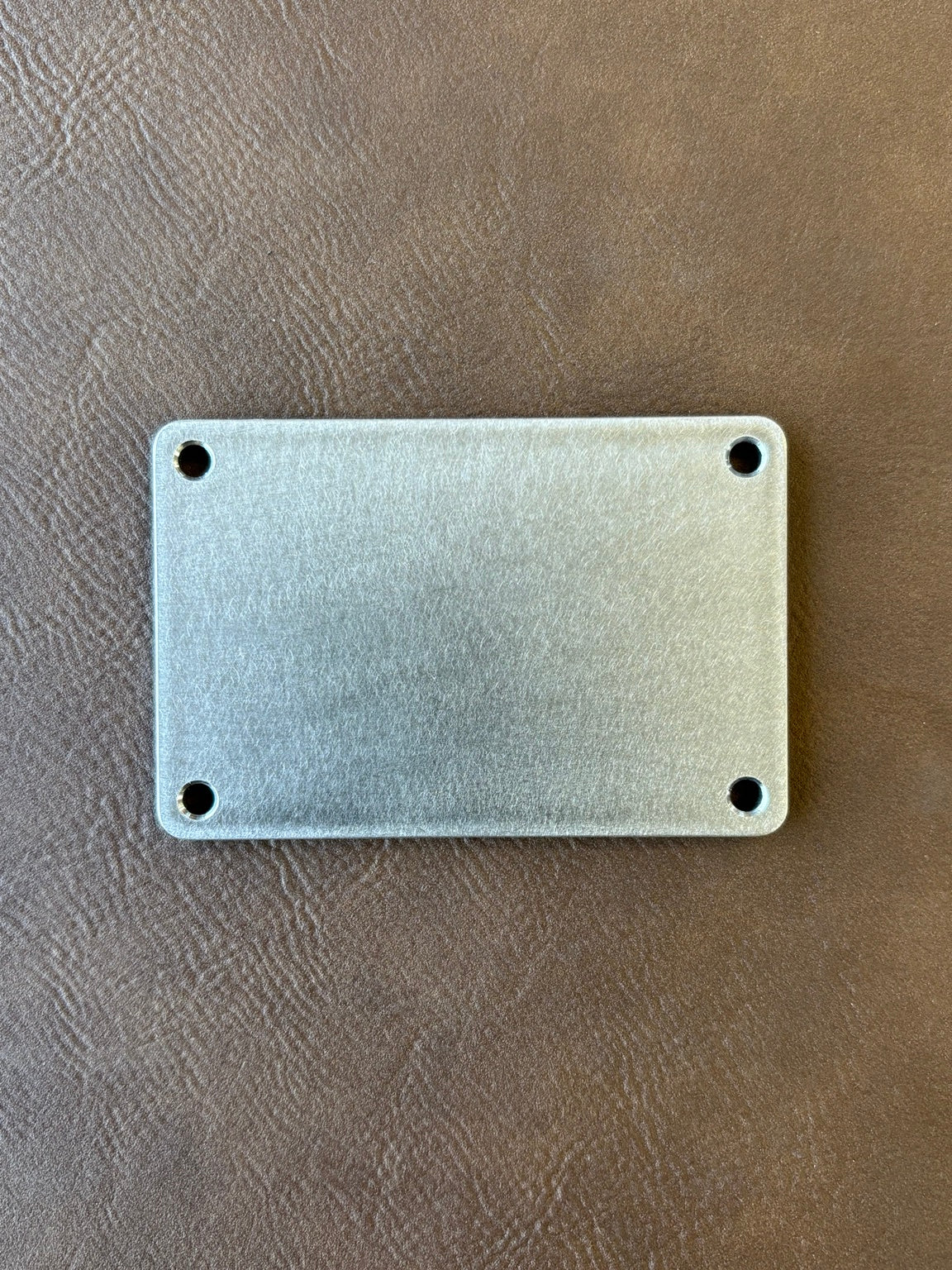 2" x 3" premium stainless nameplate – front view of blank plate