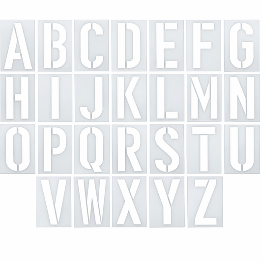 Large Alphabet Stencil Set A–Z – Reusable 10mil Mylar Stencils