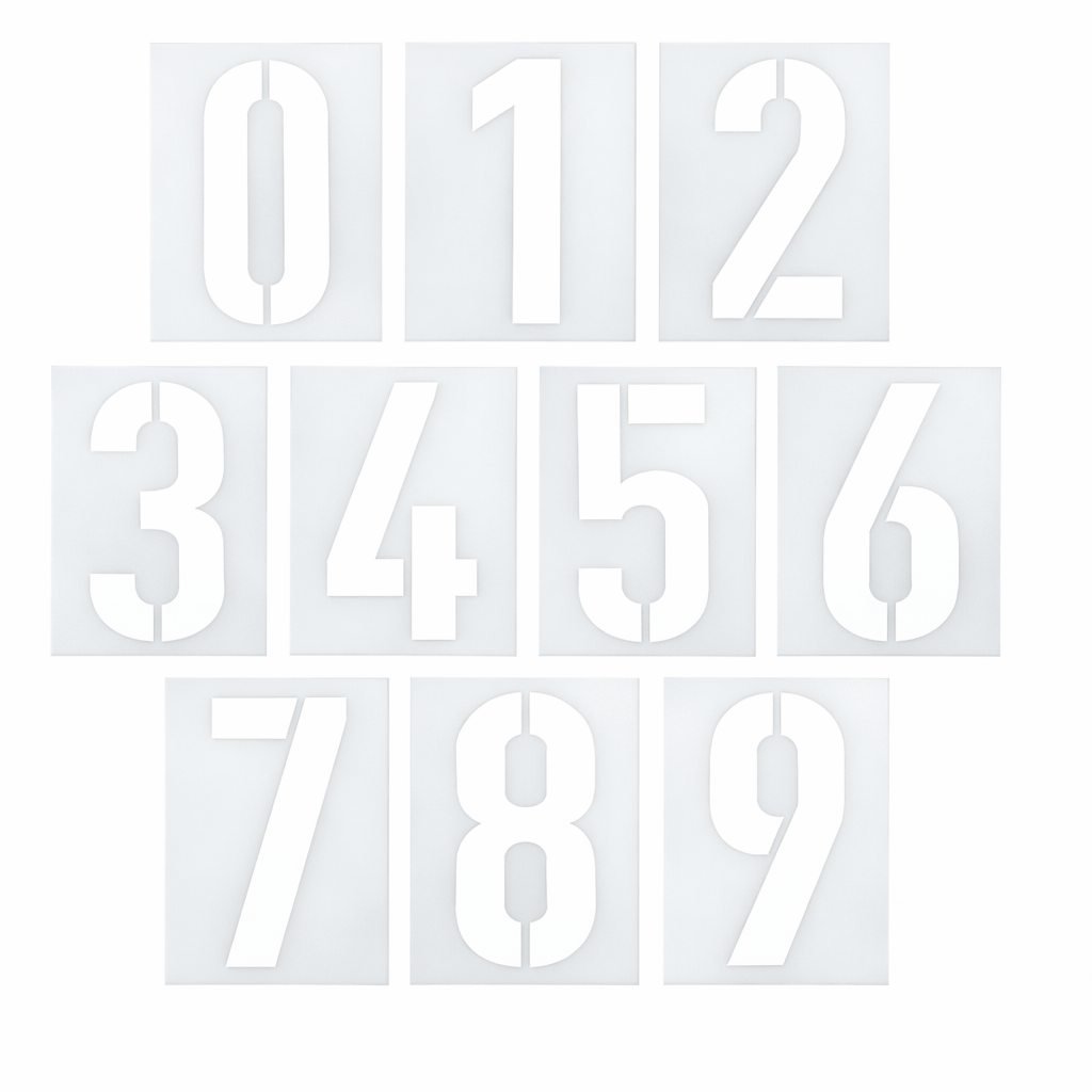 Large Number Stencil Set 0–9 – Reusable 10mil Mylar Stencils