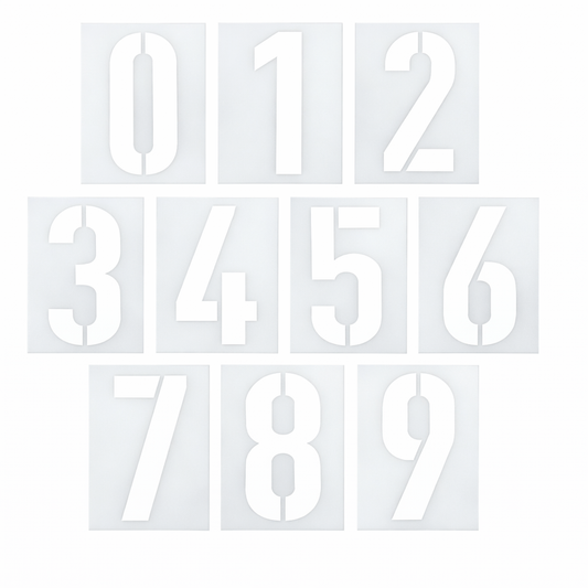 Large Number Stencil Set 0–9 – Reusable 10mil Mylar Stencils