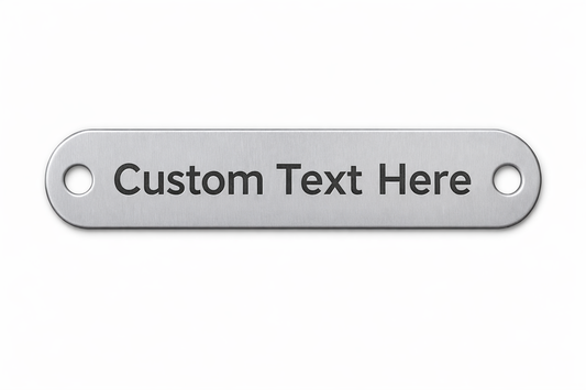 Custom VIN Stainless Steel Tag – 5/8" × 2-7/8" Engraved 304 Stainless Tag (Single Line Text)