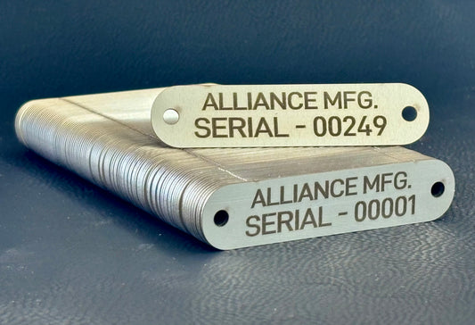 stack of small asset marking tags in sequential order