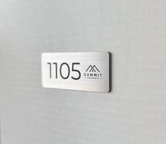 Standard Engraved Series Stainless Steel Room Number Plate